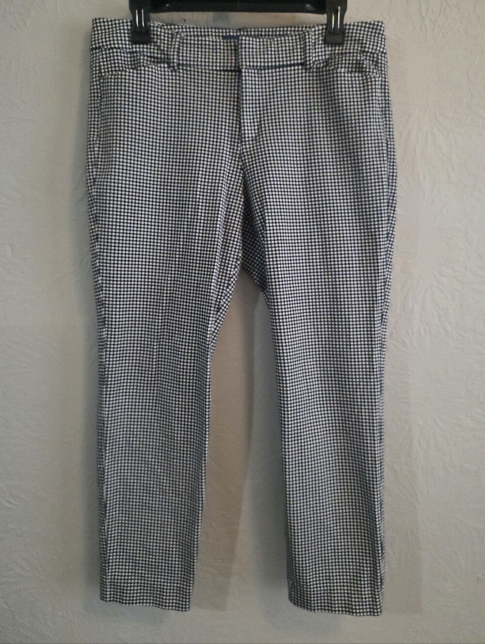 Old Navy Midrise Black White Pixie Pants 12 Gingham Check